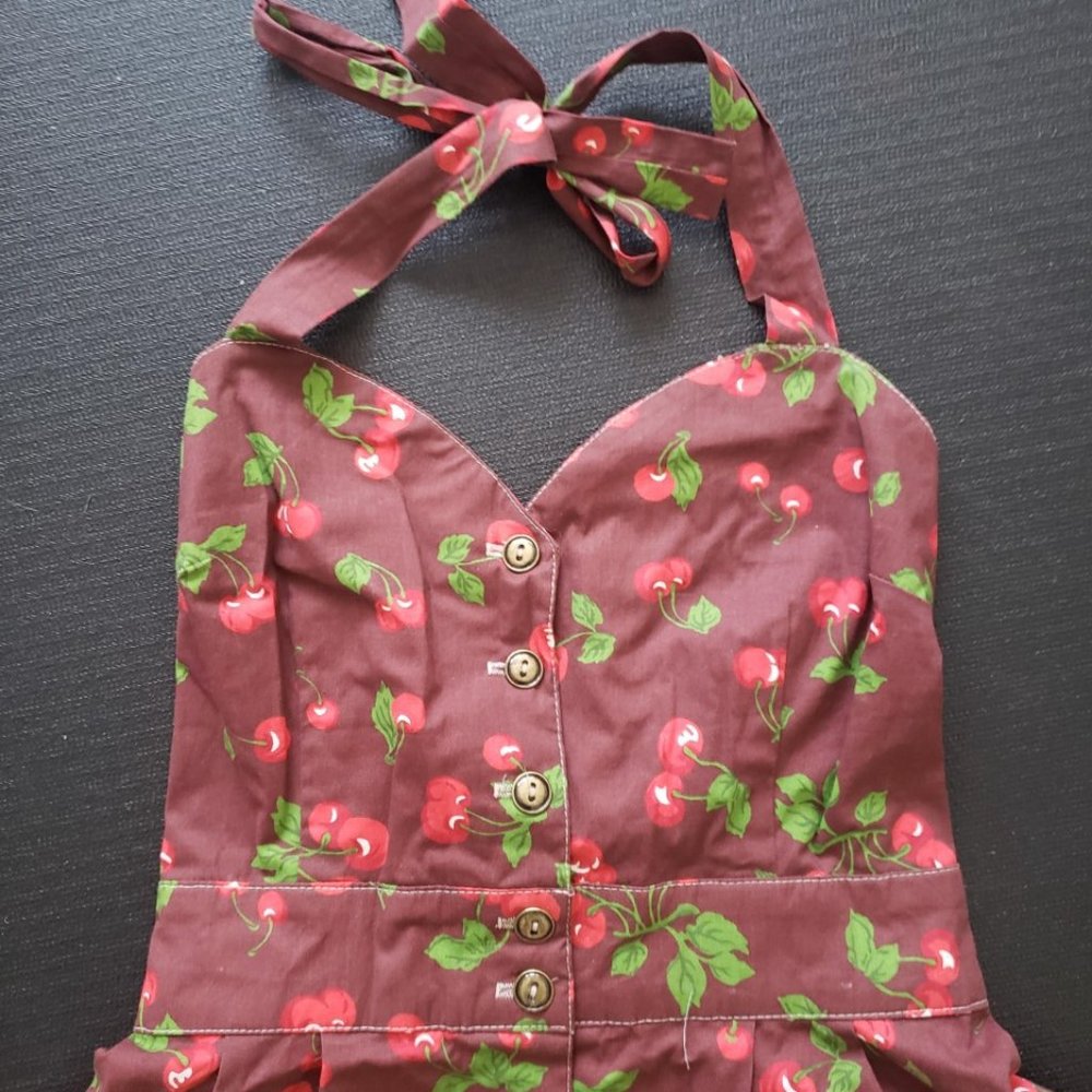 Cherry print sundress 100% cotton